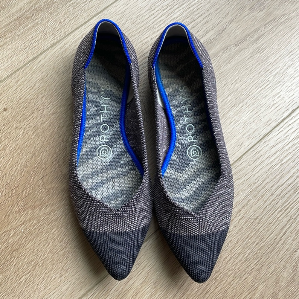 Rothys Retired Twilight Metallic Captoe Point